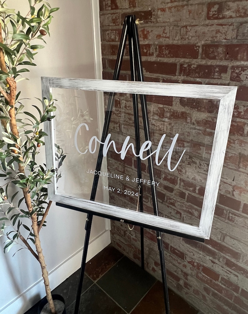 Acrylic Wedding Welcome Sign with Script Font, Personalized Sign, Wedding Welcome Sign, Wedding Signs, Gift for Bride and Groom image 4