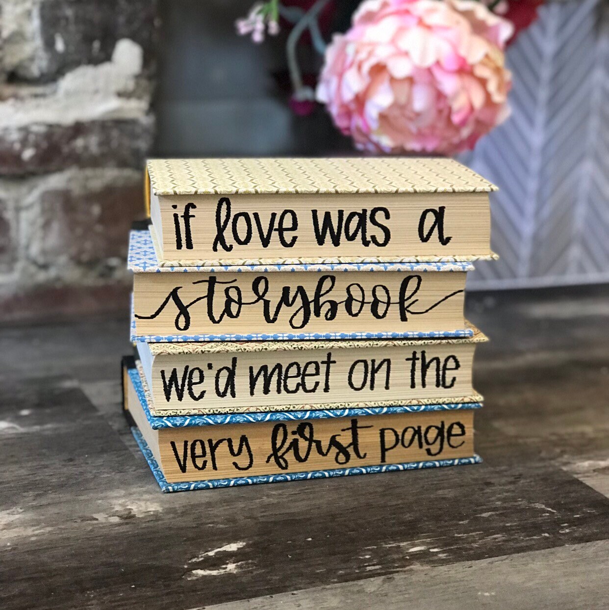 Decorative Book Stack Wedding Decor Wedding Gift Etsy
