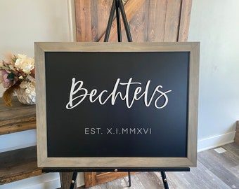 Acrylic Last Name Wedding Sign – Adorning Oaks