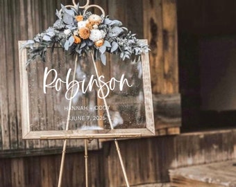 Acrylic Wedding Welcome Sign with Script Font, Personalized Sign, Wedding Welcome Sign, Wedding Signs, Gift for Bride and Groom