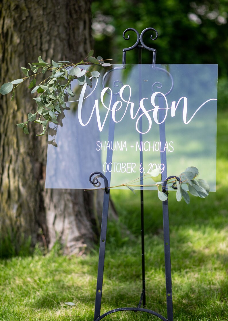 Acrylic Last Name Wedding Sign Wedding Sign Wooded Etsy