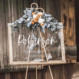 Acrylic Welcome Sign with Handwritten Font, Last Name Sign, Wedding Welcome Sign, Personalized Sign, Wedding Signs Bundle, Home Decor