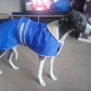 Dog coat waterproof, simulated sheepskin or fleece lining, many colour options and sizes 19 to 28 image 10