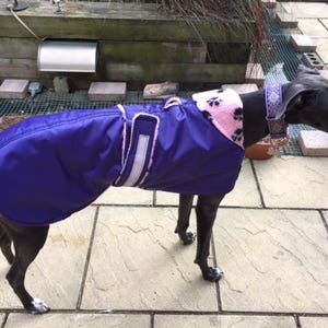 Dog coat waterproof, simulated sheepskin or fleece lining, many colour options and sizes 19 to 28 image 6