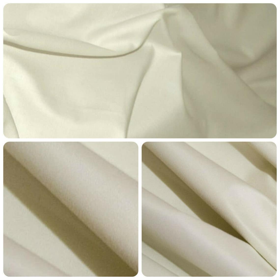 Cotton Sateen Light Cream Curtain Lining Fabric Free UK Etsy UK