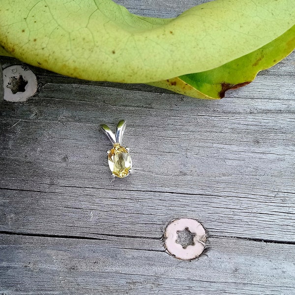 Heliodor Golden Beryl Pendant, Natural Golden Beryl Oval Cut 6.77 x 4.74 mm 0.65 Carat Necklace