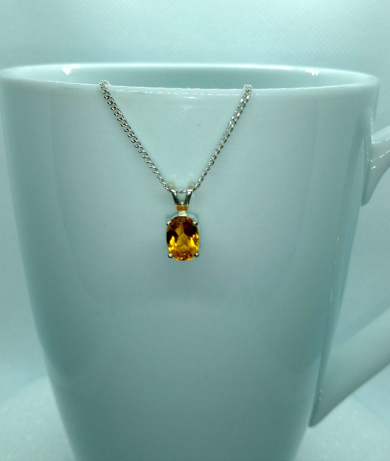 Heliodor Golden Beryl Pendant Natural Oval Cut 8x6 Mm 1 15 Carat Necklace