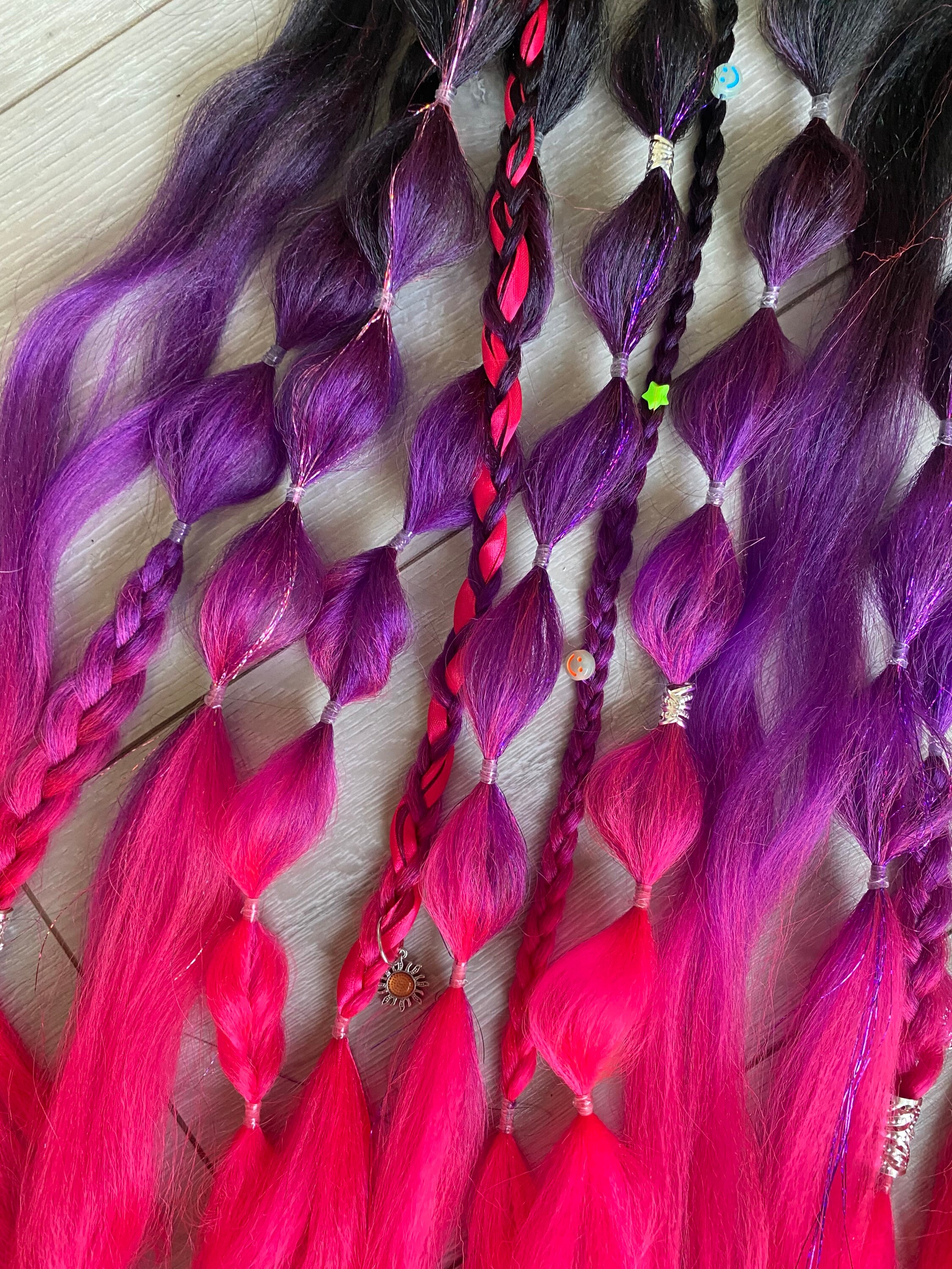 Pink Minimalistic Braided Festival Hair