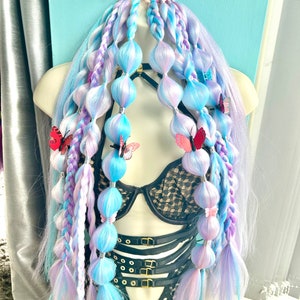 Festival Rave Braids- ombre unicorn - Easy Tinsel Rave Festival Braiding Hair Extensions Bundle Hair Festival Accessories Hair y2k fairy