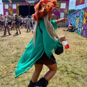 Mega fluffy Pride Cowboy Hat • Multicoloured Fur Trim Cowboy Hat • Rhinestone Cowgirl Hat • Festival Hat. Glastonbury festival disco