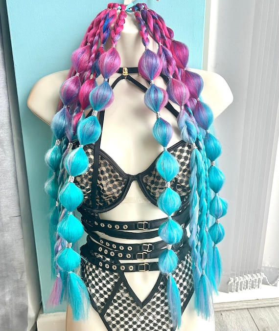 Ombre Braiding Hair Extensions: Blue Pink Rave Festival  display picture 1