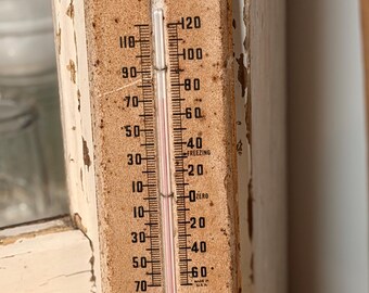 Vintage Standard Fuel Oils Metal Advertising Thermometer 1950s