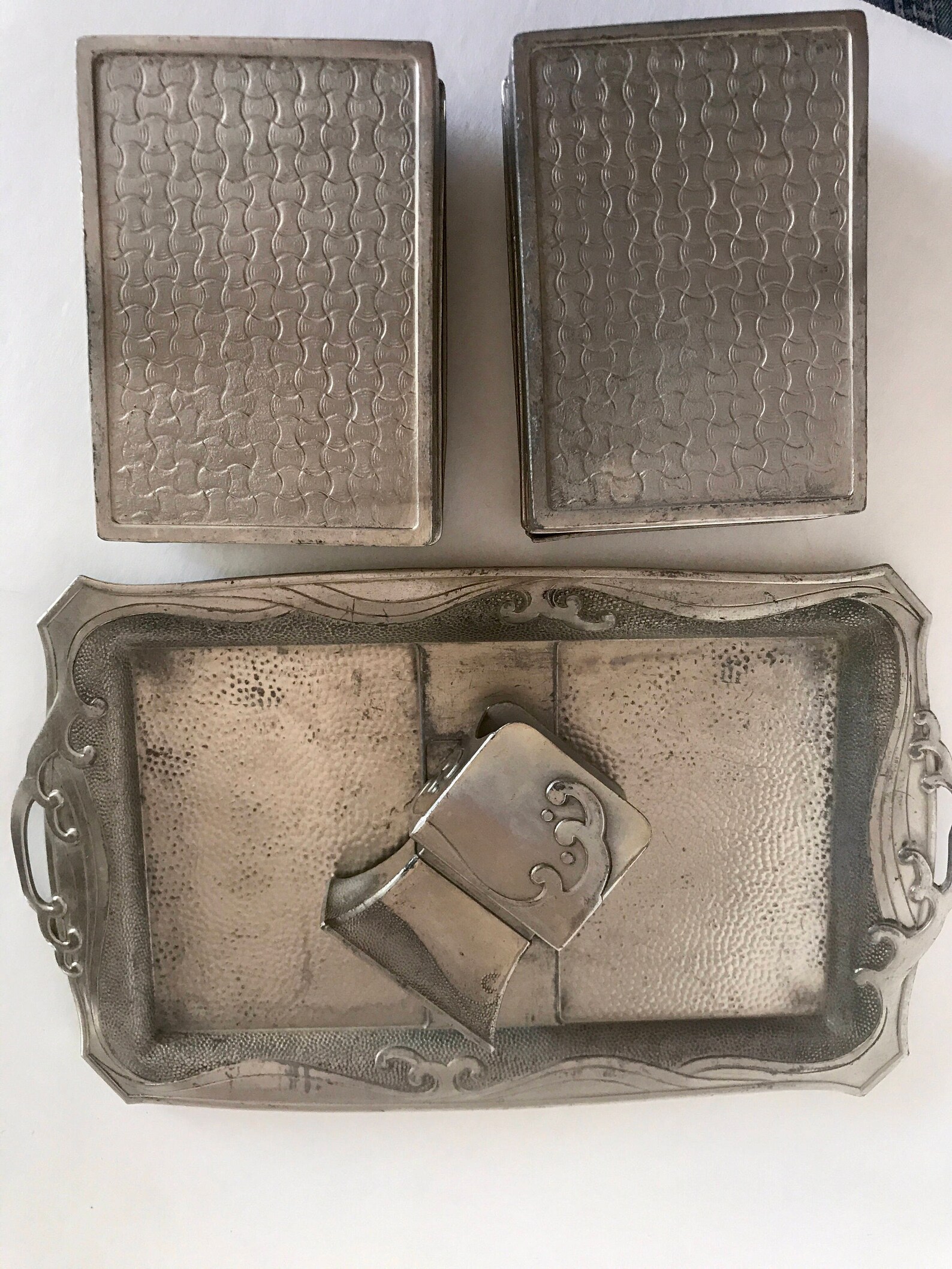 Vintage Ornate Smoking Tray Set Cigarette Holder Ashtray Etsy