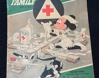 US WWII 1944 Walt Disney Red Cross Magazine with Minnie Mouse and Pluto
