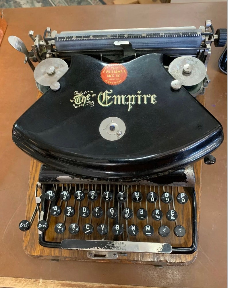 Antique Typewriter the Empire Williams Mfg. Co Montreal Canada Etsy