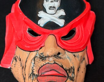 Vintage Kids Glow-in-the-Dark Pirate  Halloween Mask Mid-Century Americana Costume