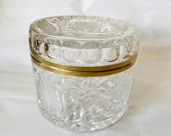 Vintage Anna Hutte Bleikristall 24%  Pbo Lead Crystal Hand made  Trinket Box