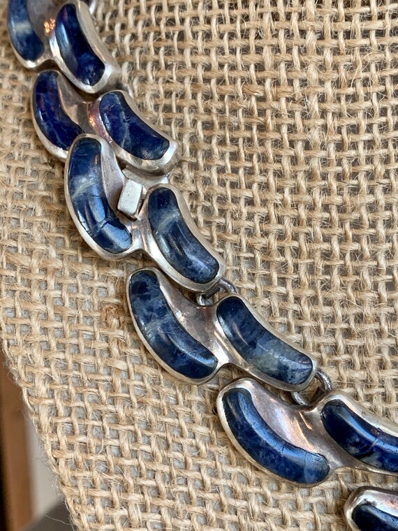 Gorgeous RARE Vintage Mexican Sterling and Sodali… - image 6