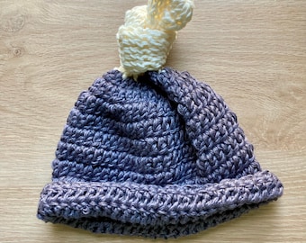 Knot Hat for Baby, Crochet Knot Beanie, Newborn Knotted Hat
