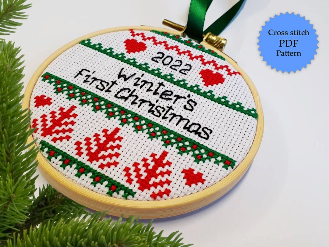 Baby Oval Cross Stitch Ornament