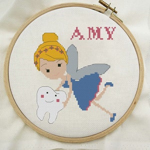 Tooth Cross Stitch Pattern Sweet Tooth Fairy Pillow Gift For Etsy