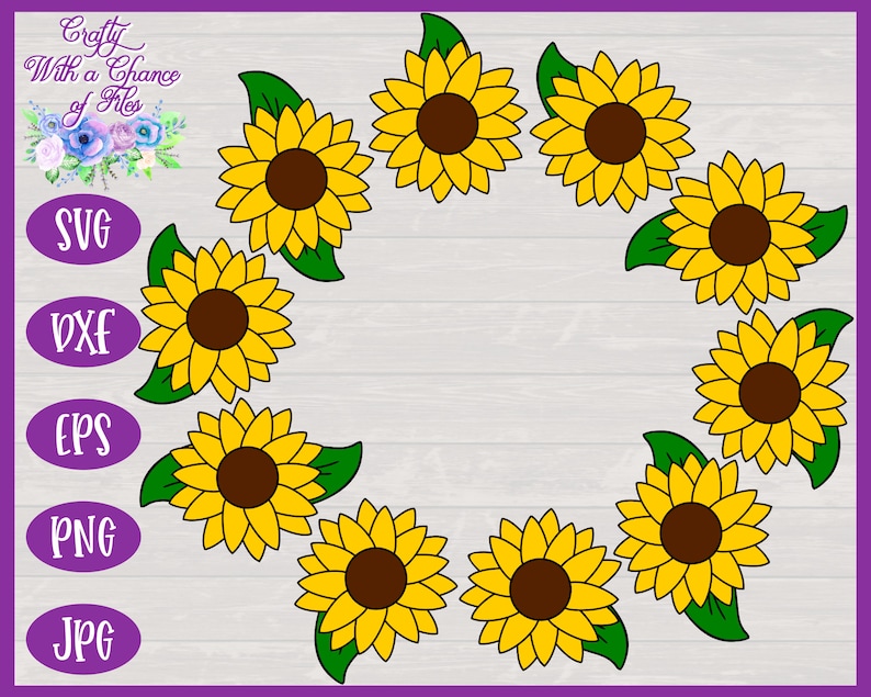 Download Fall Monogram SVG Sunflower Frame SVG Sunflower Wreath SVG ...