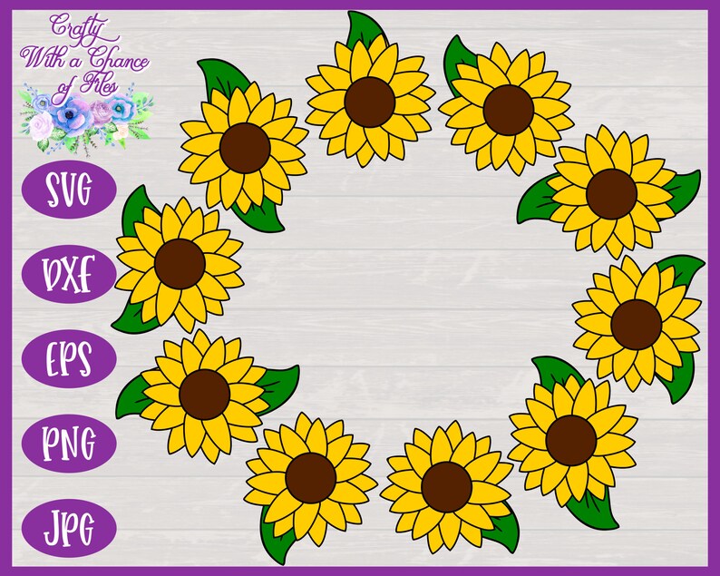 Download Fall Monogram SVG Sunflower Frame SVG Sunflower Wreath SVG ...