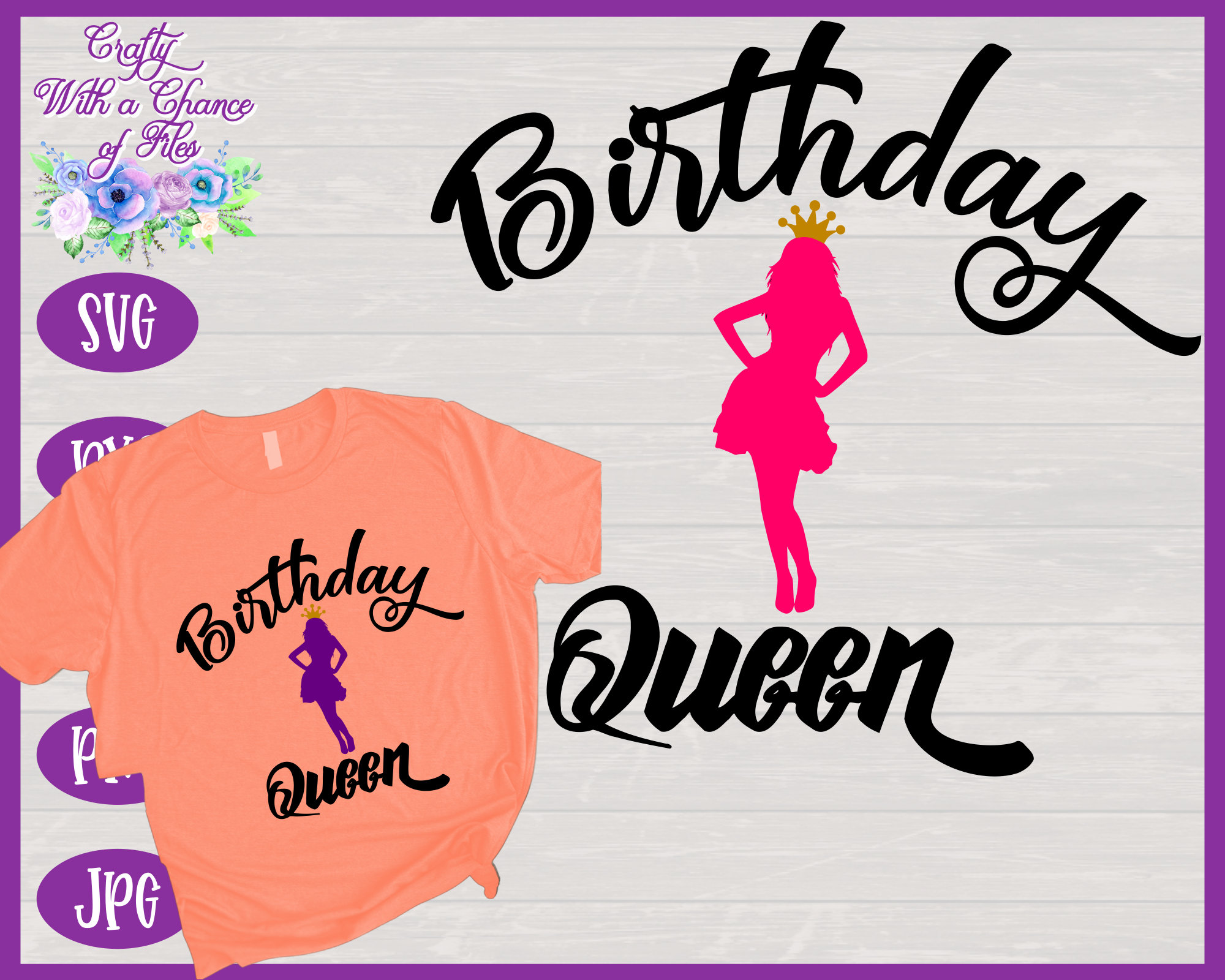 Download Birthday Queen SVG Women's Shirt Design | Etsy