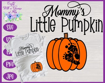 Mommy's Little Pumpkin SVG | Fall Pregnancy SVG | Halloween Maternity SVG | Pregnant Thanksgiving Shirt Design for Cricut & Silhouette