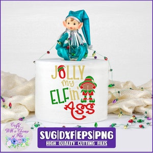 Carta igienica natalizia PNG / Jolly My Elfin' Ass SVG / Carta igienica SVG / Divertente design di sublimazione degli elfi di Natale
