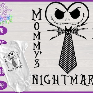 Mommy's Little Nightmare SVG - Halloween SVG - Nightmare Before Christmas SVG - Design de body para bebê