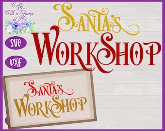 Santa's Workshop SVG | Farmhouse Christmas Sign Design (Digital Download)