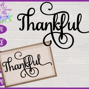 Thankful SVG - Fancy Fall Thanksgiving Word Design