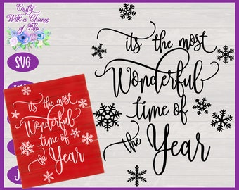 It's The Most Wonderful Time Of The Year SVG | Christmas SVG | Winter SVG | Christmas Farmhouse Sign Design
