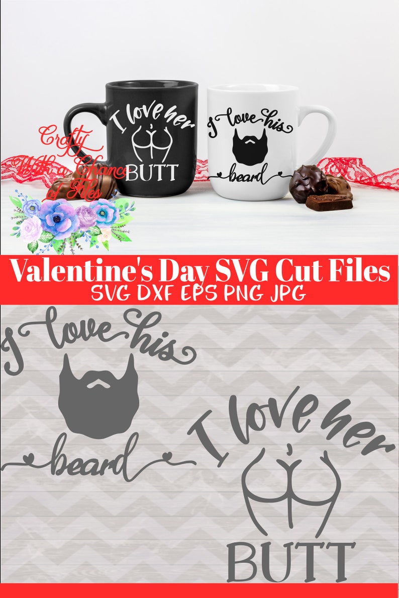Download I Love Her Butt I Love His Beard SVG Valentine's Day | Etsy