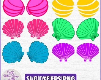 Mermaid Shell Bra SVG | Seashells Brassiere SVG | Halloween Costume SVG | Funny Halloween Mermaid Costume Shirt Design