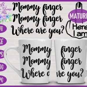 Mami dedo SVG - Funny Mamá café taza diseño