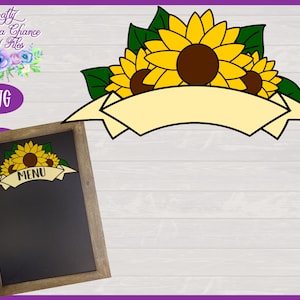 Fall Ribbon Banner SVG | Sunflower Ribbon SVG | Sunflower Banner SVG | Autumn Decor Design