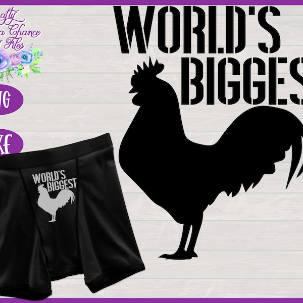 Funny Men's Boxers SVG, Men's Underwear SVG, Worlds Biggest C*ck SVG, Funny Valentine's Day Gag Gift for Men Design