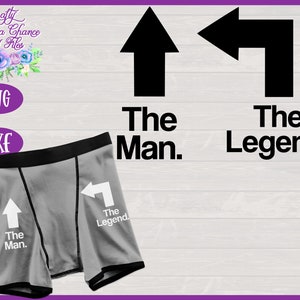 Funny Men&#39;s Boxers SVG, Men&#39;s Underwear SVG, The Man The Legend SVG, Funny Valentine&#39;s Day Gag Gift for Men Design