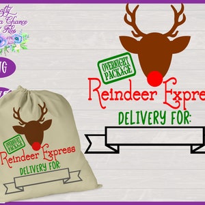 Santa Sack SVG | Christmas SVG | Reindeer Express SVG | Christmas Gift Bag Design
