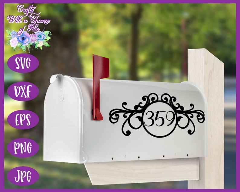 Mailbox SVG Address SVG Monogram SVG Flourish Mailbox Decal Etsy