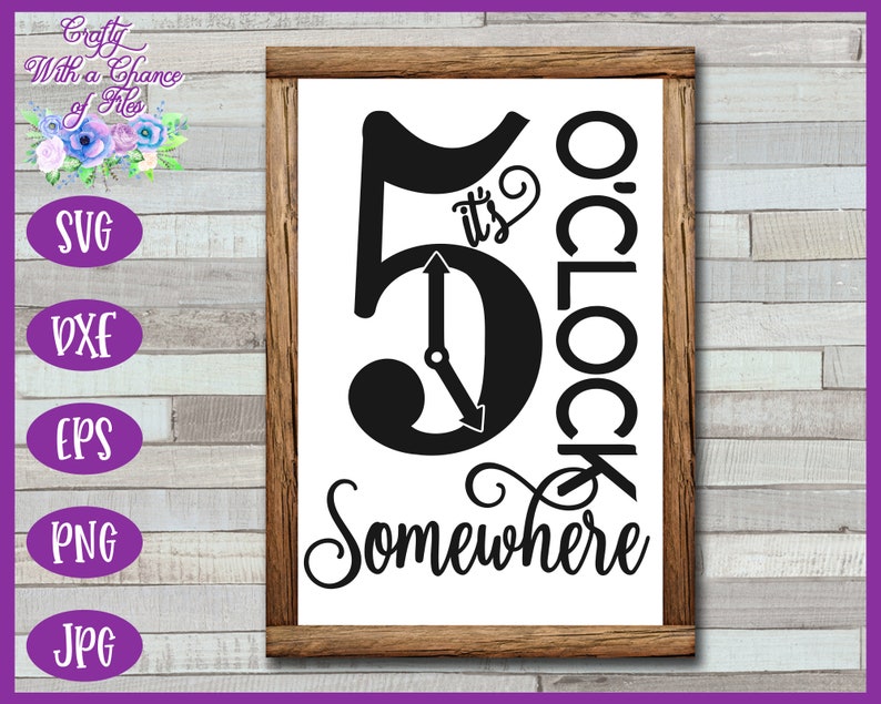 It's 5 O'Clock Somewhere SVG Beer Sign SVG Backyard | Etsy
