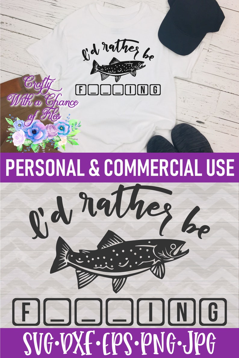 Download Father's Day I'd Rather Be Fishing SVG Cut File for | Etsy