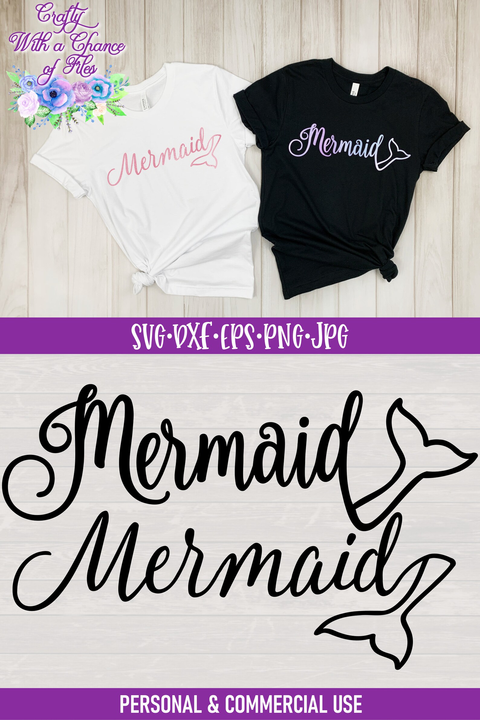 Download Mermaid SVG Mermaid Tail SVG Mermaid Word with Tail SVG | Etsy