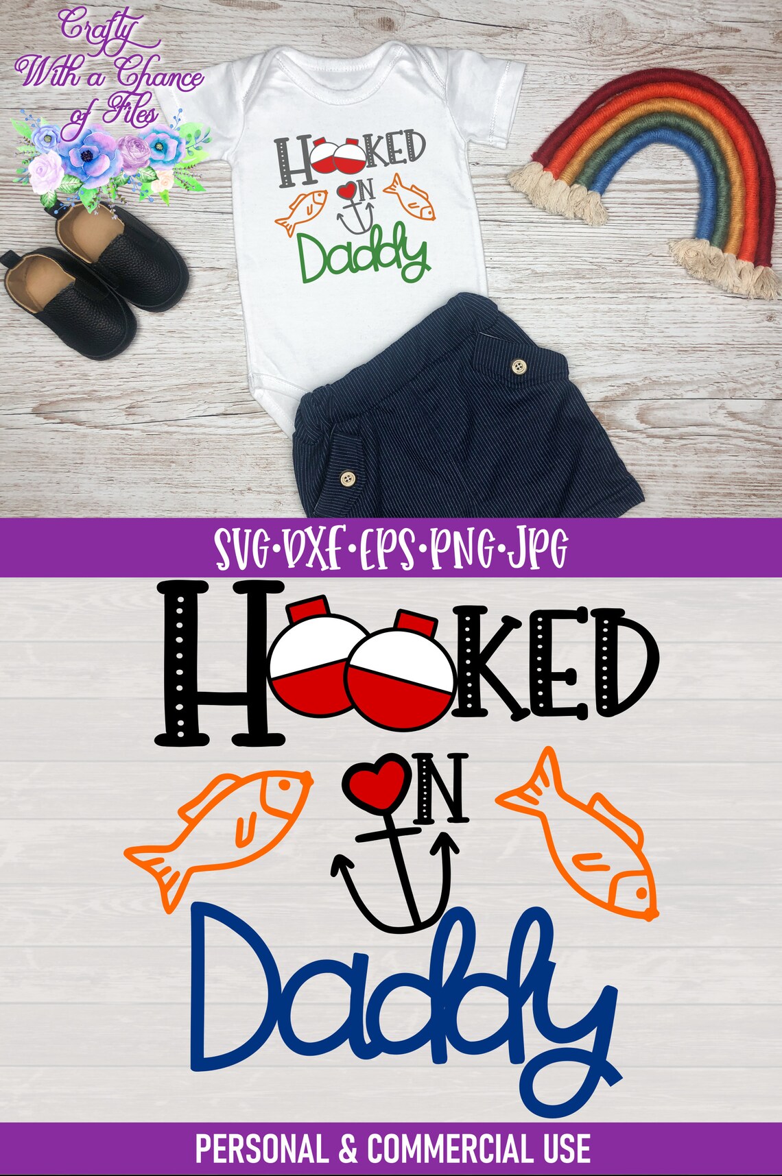 Fishing SVG Hooked On Daddy SVG Kids Shirt SVG Fathers Day ...