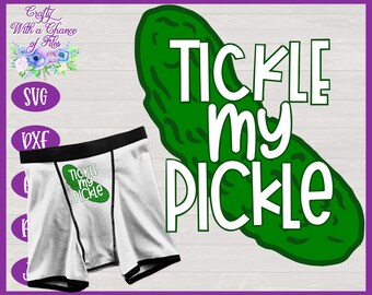 Tickle My Pickle Men's Boxers SVG, Valentine Gag Gift (Digital Download)