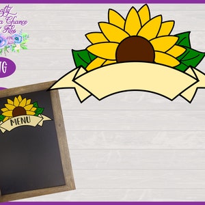 Fall Ribbon Banner SVG | Sunflower Ribbon SVG | Sunflower Banner SVG | Autumn Decor Design