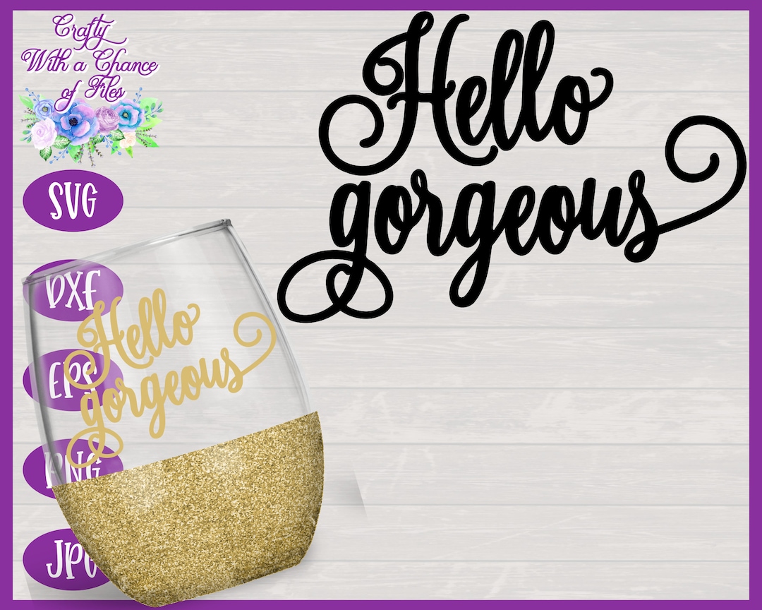 Hello SVG Makeup Brush Holder SVG Make up Bag SVG Glitter Wine