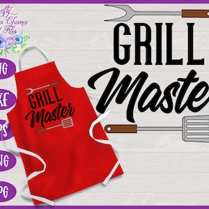 Grill Master SVG Funny BBQ Apron for Father&#39;s Day Cut File for Cricut & Silhouette
